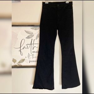 MOTHER "The Doozy" Black High Rise Flare Jean
